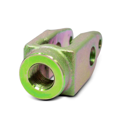 Front view of AS3000 Replacement Clevis Kit for Gunite Automatic Slack Adjusters, metal build with standard threaded straight clevis.