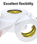 Top Shelf White Self Adhesive Foam Tape 1 Inch By 10 Feet Heavy Duty Weather Stripping showing flexibility and easy handling.