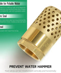 2 Inch Brass Foot Valve With Mesh Strainer And Backflow Prevention, Universal One Way Female NPT Check Valve For Irrigation
