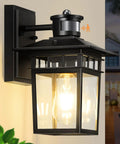 Close-up view of 2 Pack Motion Sensor Outdoor Wall Lights No Brainer Dusk To Dawn Auto Lighting With Photocell And PIR Tech.