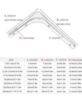 Heavy Duty L Shaped Corner Wall Mount Shelf Brackets With Thickened Steel Build For Floating Industrial Storage dimensions and specifications table.