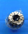 Solid ER32 Collet 12mm To 13mm, Italian Made Precision CNC Tooling on blue background, high grade milling accessory for CNC machines.