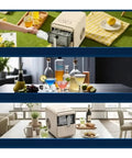 Quick Freeze Countertop Ice Maker For Home And Dorm slams out fast cubes in minutes with fresh cocktails and snacks nearby.