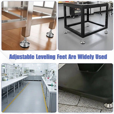 Heavy Duty Adjustable Leveling Feet With 2.36 Inch Diameter Base And M12 Thread Anti Slip Rubber Foot Supports Up To 5280 Lb for workbenches