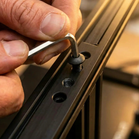 Install Top Shelf M2 X 20mm Button Head Socket Cap Screws 50 Pack Grade 109 High Tensile Alloy Steel fastener into machine.