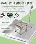 Heavy Duty Incline Auger Screw Conveyor For Industrial Feeding, stainless steel, shown with hopper on robust platform.