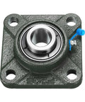 Heavy Duty Pillow Block Bearing Set UCF205-14 Seven Eighths Inch Bore Self Alignment With Solid Cast Iron Base Square Flange Mount