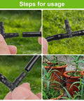 300 Pack 1/4 Inch Universal Barbed Tee Fittings for Drip Irrigation, No-Fuss Barbed Connectors for 4/7mm Hose Use