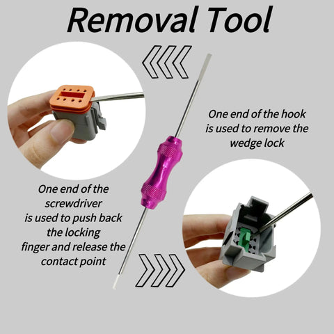 237 Piece DT Series Pro Grade Waterproof Connector Kit With Ratchet Crimping Pliers And Terminal Removal Tool shown in use