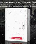 Built Like A Tank Electric Vehicle Charger Lock Box With Sturdy Support Post All Season Waterproof Steel Guard For Plug In Cars, weatherproof wall charger cover with dial lock.