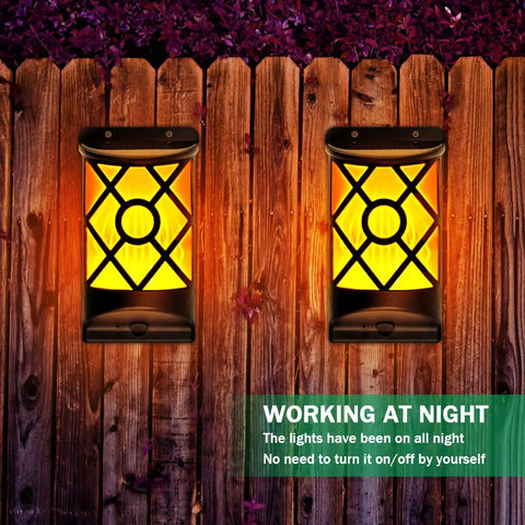 Realistic Solar Flame Lights Outdoor With 3D Flickering Flames That Look Legit Using 66 Ultra Bright LEDs IP65 Waterproof Wall