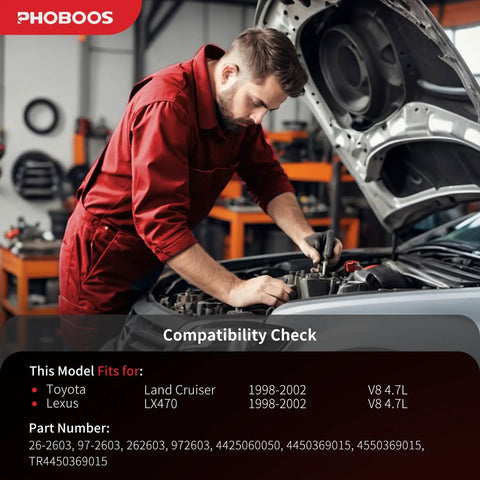 Mechanic checking vehicle engine for Hydraulic Power Steering Rack And Pinion Assembly For Toyota Land Cruiser 1998 To 2002 And Lexus LX470 1998 To 2002 V8 4.7L New Unit Leak Resistant Direct Fit Left Hand Drive Only Ref 26 2603 97 2603 compatibility