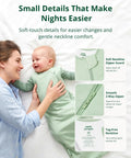 Ultra Soft Bamboo Viscose Baby Sleep Sack For 6 To 18 Months, 1.0 Tog, Two Pack showing comfortable neckline and zipper