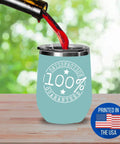 Teal 12 Oz Vacuum Insulated Stemless Wine Glass With Lid Keeps White Wine Chilled And Red Wine Warm For Rocketry Fans And Wine Lovers Funny Gift For Hobbyists Printed In USA with red wine being poured