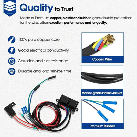 Replacement Relay Harness For Atlas Hydraulic Jack Plates 2014 And Up Copper Core Wiring Harness For T H Marine AHJRELAYKIT2DP