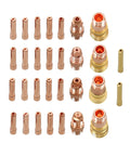 87 pcs All In One TIG Welding Torch Kit With Alumina Nozzle Collets Stubby Gas Lens for WP-17 WP-18 WP-26, copper and brass parts.