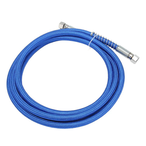 9.8 Ft Heavy Duty High Temperature Silicone Steam Hose For All Steam Irons Blue 0.7 MPa High Pressure Steam Tube coiled on white