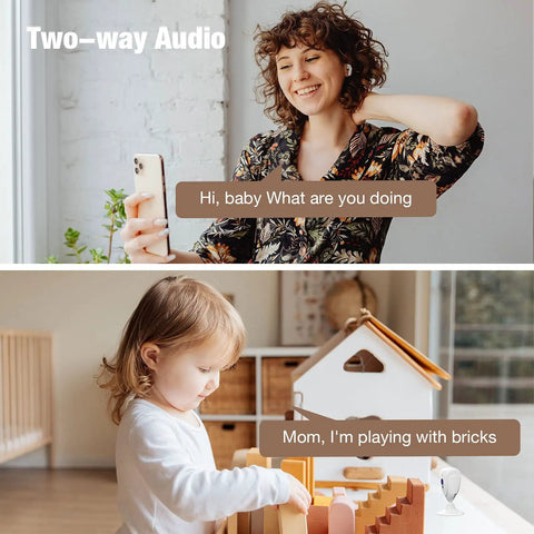 1080P Mini Cam And Baby Monitor With Night Vision Two Way Audio Motion Alarm Live Stream Anywhere Cloud Storage Plug And Play