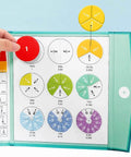Hands On Magnetic Fraction Kit For Kids With 102 Piece Tiles And Discs, user placing red fraction disc on board.