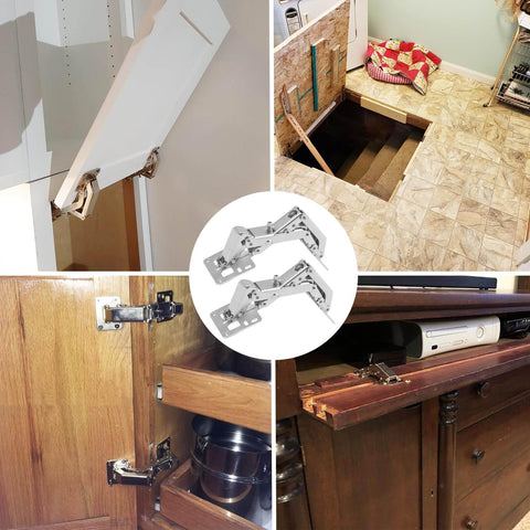 Frameless Cabinet Door Hinges Kit With Soft Close Hydraulic 170 Degree Adjustable Mounting 4 Pairs for cabinets and wardrobes.