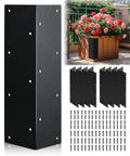 Premium Stainless Steel Raised Garden Bed Corner Brackets 8 Pack Heavy Duty L Braces with screws for secure installation.