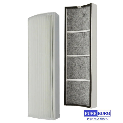 2 Pack Replacement Filters For Envion Therapure TPP220 Series Air Purifiers Top Notch All In One 3 Stage Filter With H13 True HEPA And Activated Carbon Compatible With TPP220F TPP220M TPP220H TPP220 displayed on white surface, emphasizing filter layers