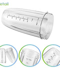 2-Pack 32oz Replacement Cups with Flip-Top To-Go Lids and Gaskets for NutriBullet 600W and 900W, measuring detail