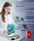 Heavy Duty Counting Scale For Coins And Parts With 66 Lb Capacity, 0.1 g Precision, Backlit Digital Display in lab setting