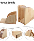 Sweet Wooden Coffee Filter Holder Box Fan Design Compact Countertop Storage Organizer For Hand Drip Brewing Solid Counter Saver with rounded edges.