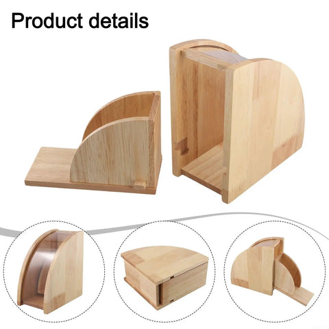 Sweet Wooden Coffee Filter Holder Box Fan Design Compact Countertop Storage Organizer For Hand Drip Brewing Solid Counter Saver with rounded edges.