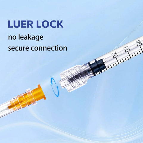 1 Milliliter Syringe Set, 25 Gauge 1 Inch, 100 Pack, Individually Sealed, Clear Measurement Scale, Smooth Plunger, Leak Proof, Ideal for Lab, Industrial, and Home Tasks Luer lock connection