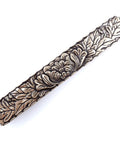 Bridged Drawer Cabinet Pulls Antique Brass With Antique Peony Solid Cast Pattern Six Pack Three Inch Hole Centers