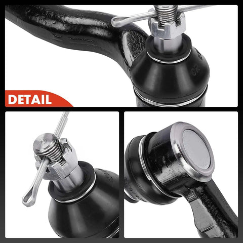 Front Outer Tie Rod End Replacement For Scion FR-S 2013-2016, Subaru BRZ 2014-2019, Toyota 86 2017-2020, Fixes Uneven Tire Wear And Improves Steering Confidence. black steel tie rod end detail