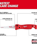 Folding Jab Saw For Multi Material Cutting With Quick Change Blade Lock Fits All 6 Inch Reciprocating Saw Blades Safe Folding Design