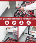 Ultimate 228-Piece Home Tool Kit Set with screwdrivers, wrenches, and pliers in use for quick in-home repairs