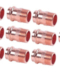 MIP To Press Lead Free Copper Male Adapter Kit Half Inch To Two Inch Pro Press NPT Connection for Plumbing Ten Pack