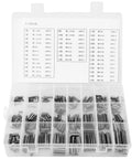 Spring Pin Set 280 Piece Stainless Steel Roll Pins Hollow Dowel Fasteners From M1.5 To M8 Durable Silver Finish in Box