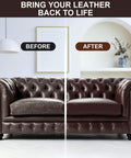 Dark Brown Leather Recoloring Balm And Quick Furniture Repair Kit To Smooth Over Scratches Patch Up Faded Areas And Give Your Couches That Dang Good New Life With Premium Leather Dye For Flawless Comfort, sofa before and after repair.