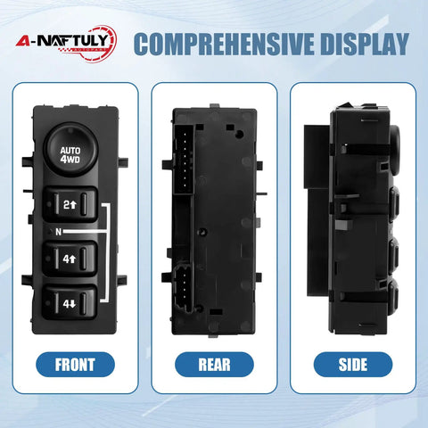 4X4 Transfer Case Switch Replacement For Trucks And SUVs Plug And Play 2003 2007 Fits Avalanche 1500 2500 Silverado 1500 2500 HD Classic 1500 HD Classic 2003 2004 2005 2006 2007 front view