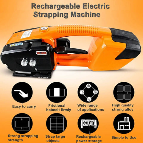 Electric Welding Strapping Machine 13 16Mm Automatic Steel Strap Toner Portable Tool for easy box sealing and palletizing.