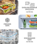Two Compartment Glass Meal Prep Containers Pack Of 10 With Lids, 30 Oz Each, Airtight Food Storage in oven, fridge, dishwasher