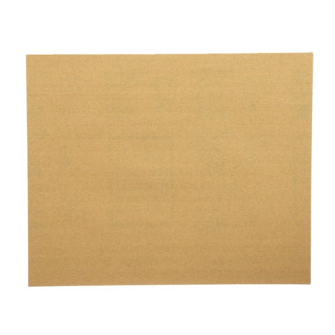 Sandpaper sheet, 9 in x 11 in, 220 grit, aluminum oxide abrasive, brown.