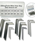 21 Piece Pocket Sized Hex Key Set With Rust Resistant Black Oxide Finish Micro Allen Wrenches In 0.028 0.035 0.05 One Sixteenth