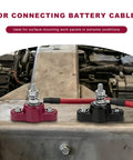 Two Pack 3/8 Inch 12V Car Battery Junction Post Block Heavy Duty Insulated Power Ground Distribution Terminal for secure cable connections