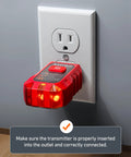 Circuit Breaker Finder With GFCI Outlet Tester for Home and Workshop plugged into wall outlet with indicator lights on