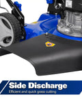 20-Inch Gas Lawn Mower With 144cc OHV 4-Cycle Engine, Easy Start Primer, Walk-Behind Design, Side Discharge, 8-Position Adjustable Cutting Heights, Durable Yard Workhorse For Tall Grass And Tough Turf, side discharge deck close-up
