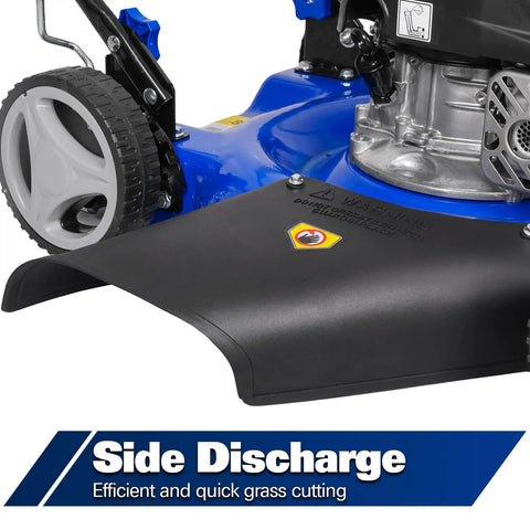 20-Inch Gas Lawn Mower With 144cc OHV 4-Cycle Engine, Easy Start Primer, Walk-Behind Design, Side Discharge, 8-Position Adjustable Cutting Heights, Durable Yard Workhorse For Tall Grass And Tough Turf, side discharge deck close-up
