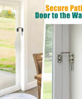 Sliding Glass Door Lock For Patios And Doors Kid Safe Lock And Loop Latch Flexible Install For Uneven Doors Hardened Steel Construction