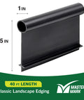 Heavy Duty 40 Foot Landscape Edging Kit With YardPack 5 Inch Flexible Lawn Border product image showing border dimensions.