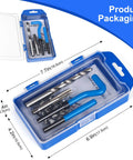 30 Piece SAE Thread Repair Kit With HSS Drill Bit And Helicoil Style Wire Thread Inserts in storage case, front view